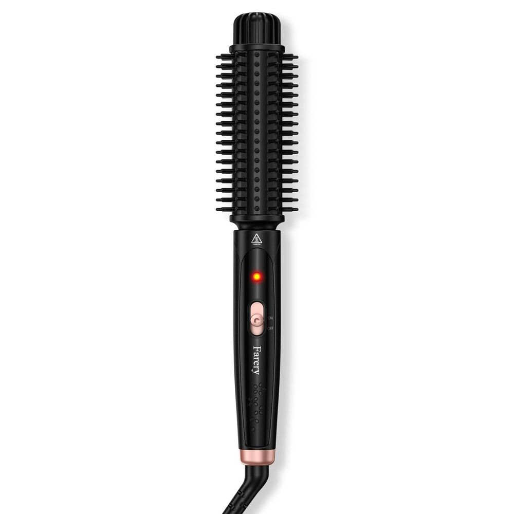 Farery 1.5 Inch Curling Iron Brush, Heated Round Brush for Loose Bouncy Curls